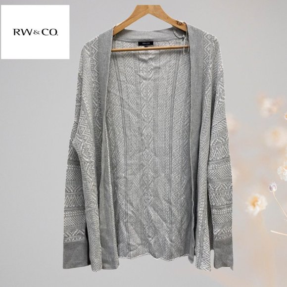 RW & CO | Grey Long Sleeve Cardigan - Picture 16 of 16